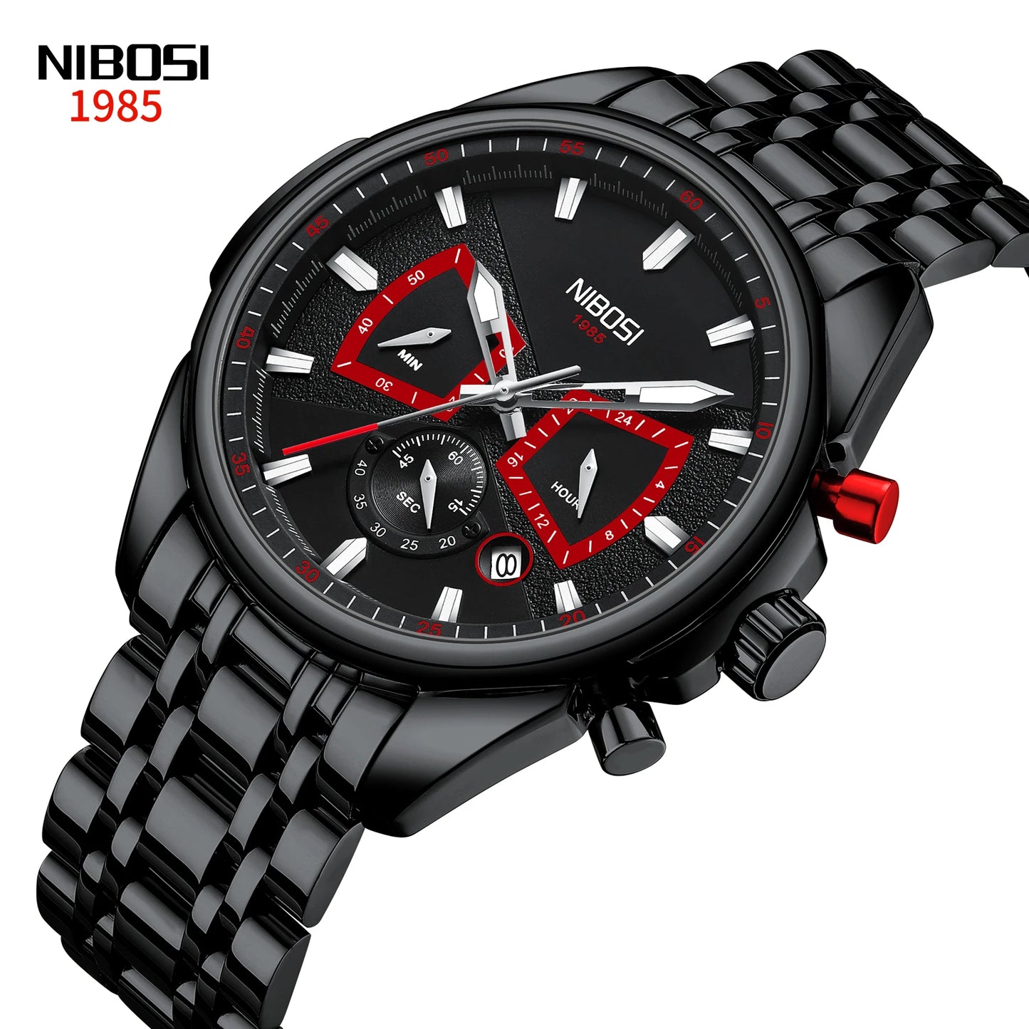 NIBOSI Brand Mens Watches Brand Luxury Military Sports Chronograph Waterproof Quartz Watch For Men Wristwatch Reloj Hombre