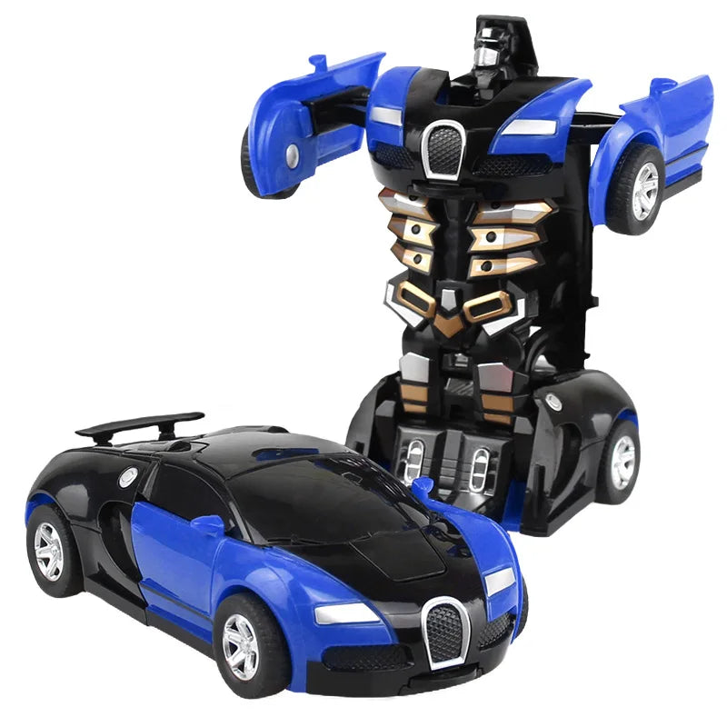 Kids Toys One-key Deformation Car Automatic Transform Robot Diecasts Toy Funny Mini 2 In 1 Plastic Model Car Amazing Gifts Boys