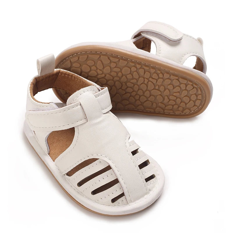0-18M Newborn Baby Shoes Boys and Girls Summer PU Soft Rubber Sole Anti slip Baby First Step Walking Shoes Baby Sandals