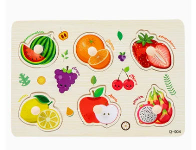 Montessori Baby Wooden Toys 1 2 3 Years Children Hand Grab Board Puzzle Game Toddler Fine Motor Skills Educational Toys for Kids