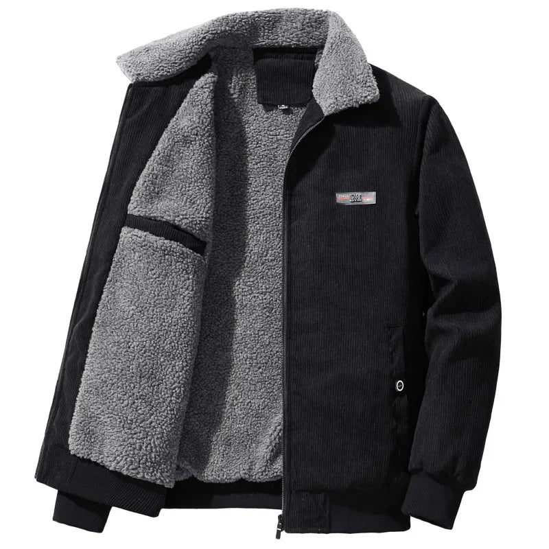 Autumn Winter New Men Jacket Fleece Thickening Corduroy Coats Men Jackets Casual Coat Men's Business Coats Mens Parka