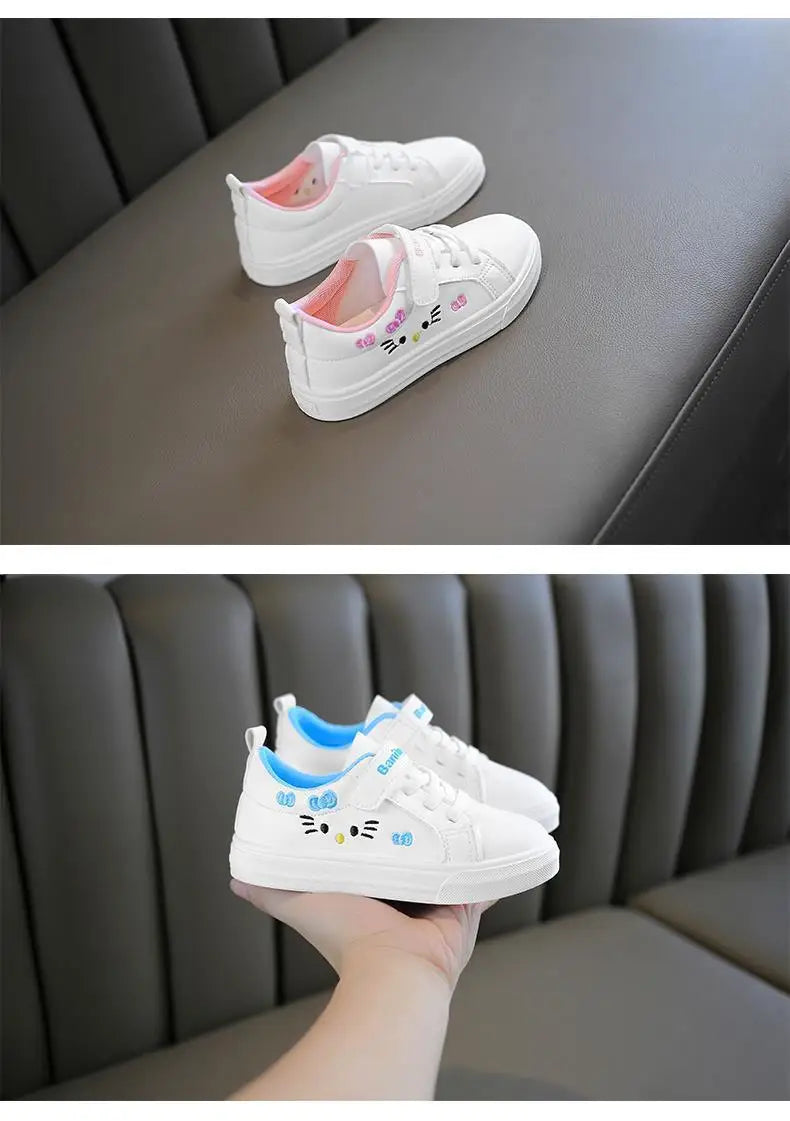 Kids White Sneakers 2025 Fall Slip Resistant Durable Spring Autumn Shoes for Girls 4-16 Years Old Fashion Casual Sports Shoes