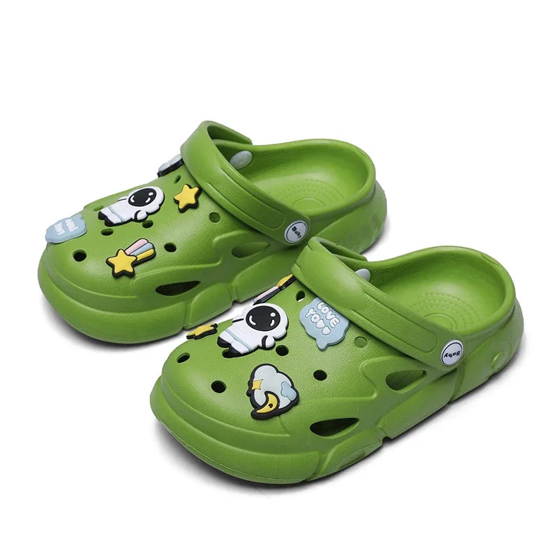 2024 New Girls Clogs Children Sandals 6-12 Years Kids Casual Summer Shoes Sports Soft Thick Sole Slippers for Girl Toddler Shoes
