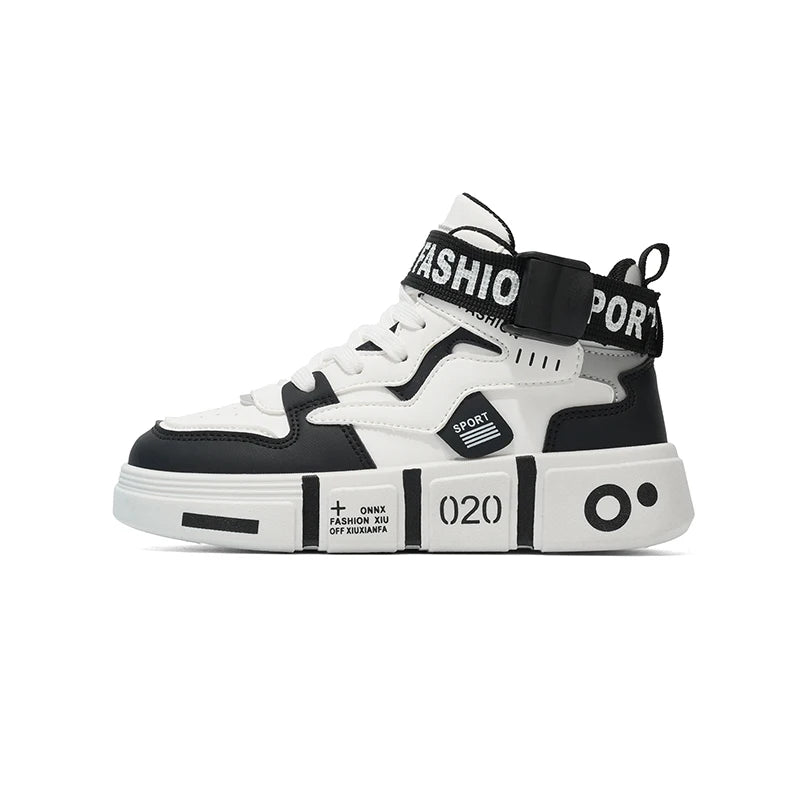 Children High Top Shoes Boys Sneaker Daily Walking Luxury Design Printed 6 To 12 Years Youth Boys Sports Shoes