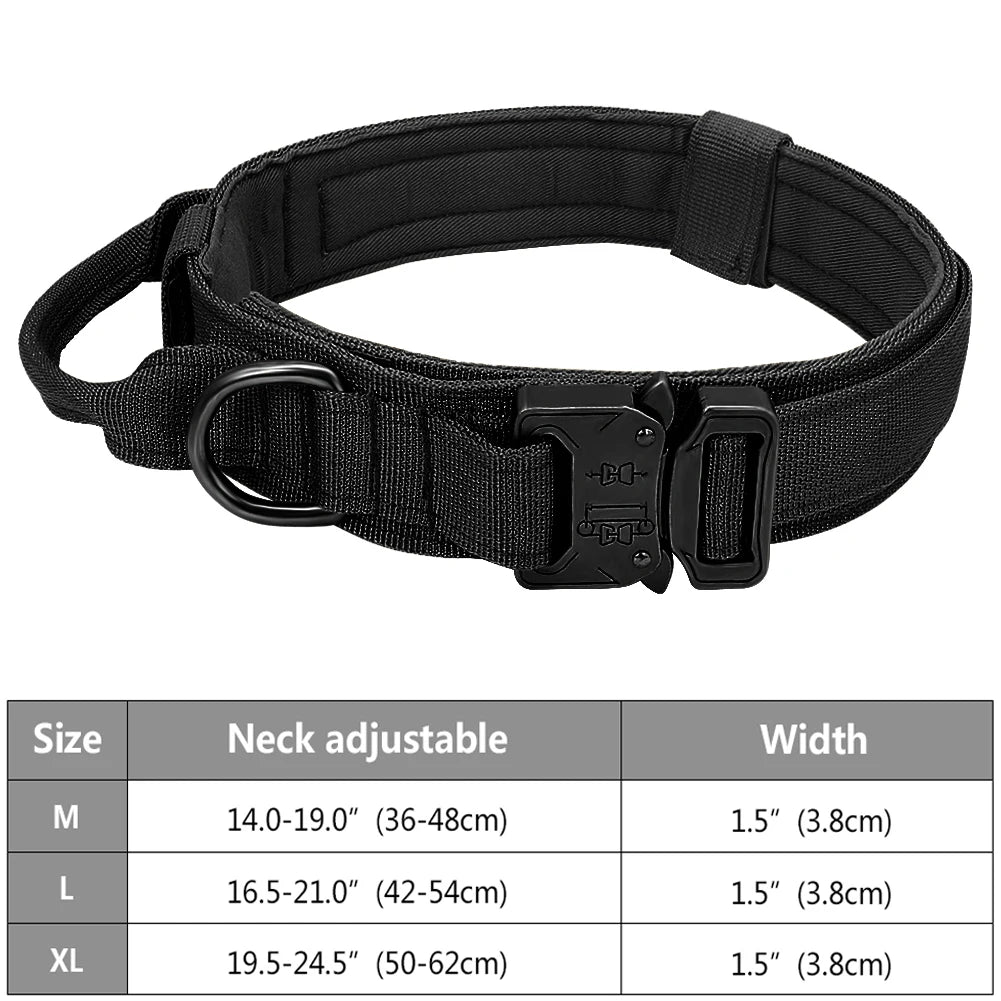 Tactical Police Dog Collar Military Adjustable Duarable Nylon German Shepard For Medium Large Walking Training Pet Accessories