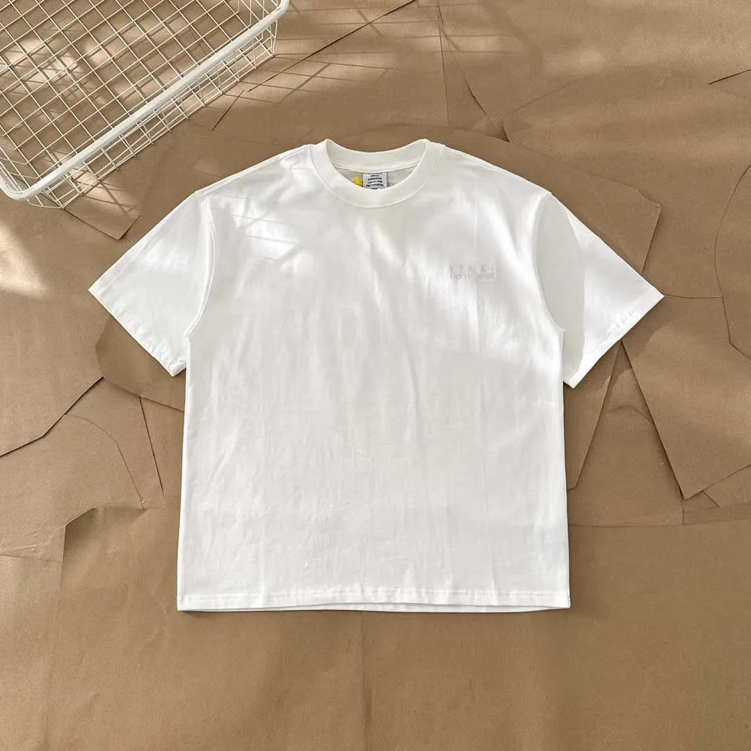Limited Edition VT Small Logo Embroidery Women Men T shirts tees Hiphop Oversized Heavy Cotton Men Casual T-shirt