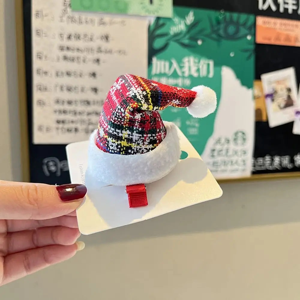 Cap Santa Claus Kids Gifts Christmas Costume Dress Up Korean Hair Accessories Children Hair Clip Christmas Hat Hairpin