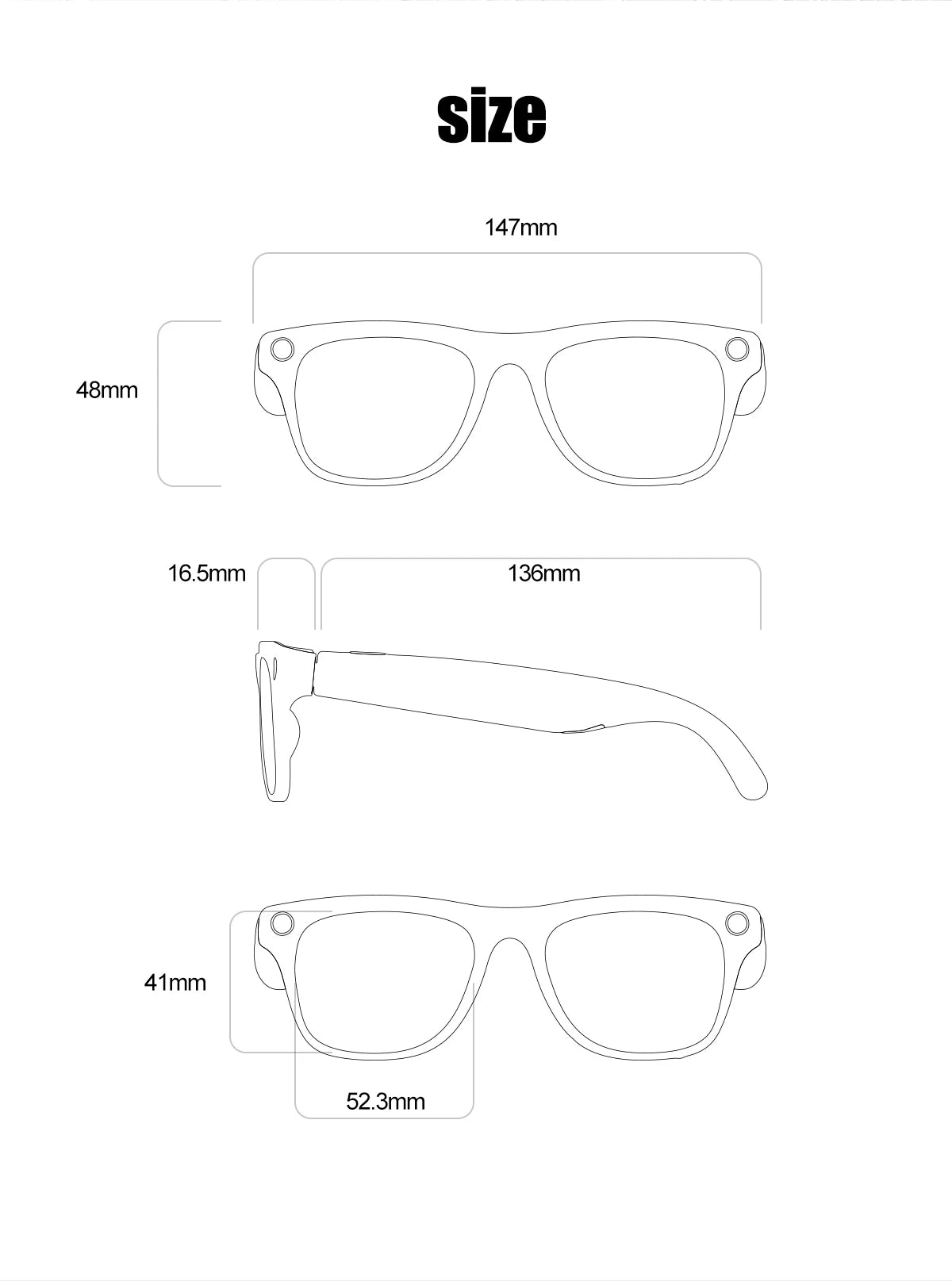 Smart Glasses With 720P HD Camera Take Photo Record Video Bluetooth Call Music Stereo Mic Touch Sport Sunglasses For Men Women