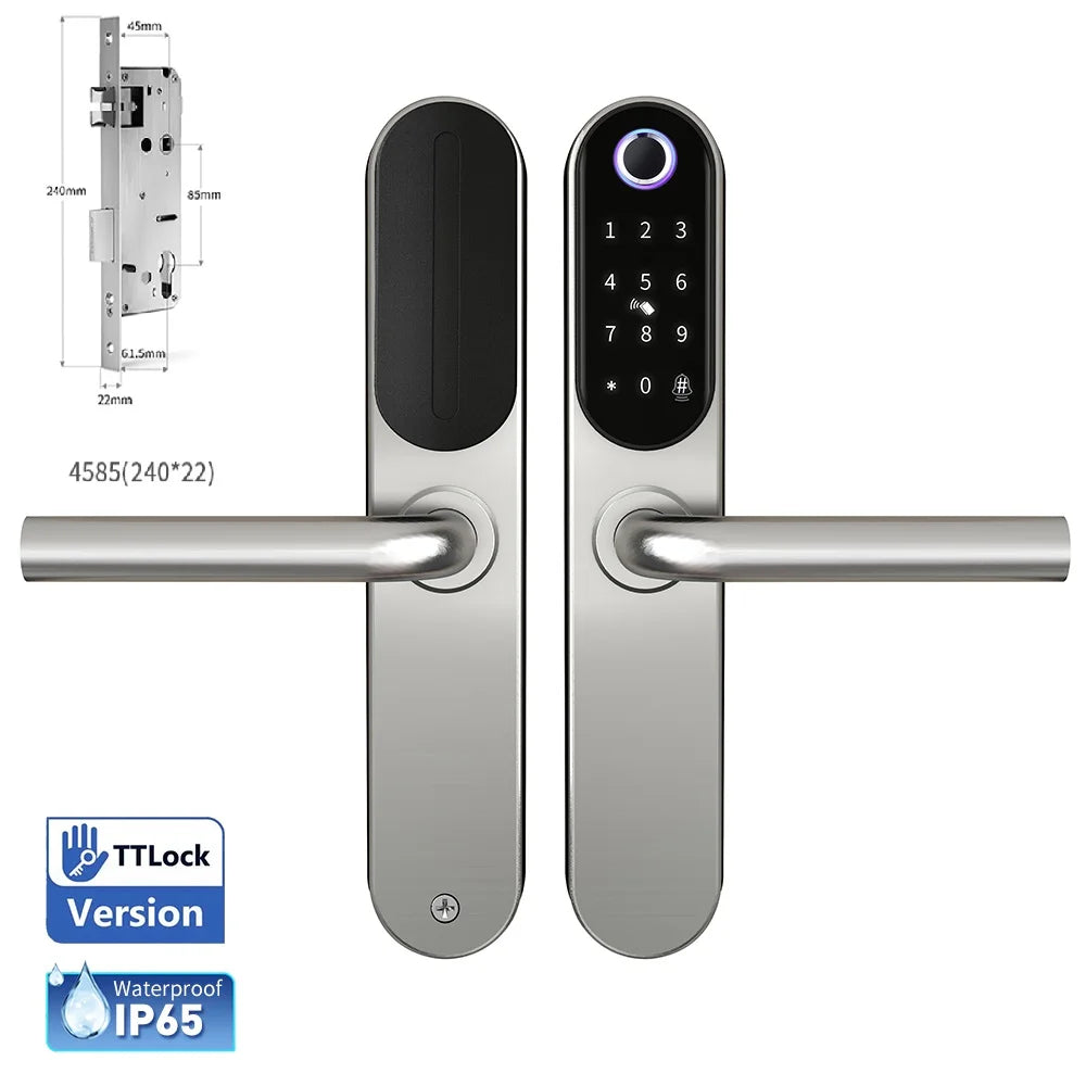 304 Stainless Steel Digital Smart Lock Aluminum Sliding Door Keyless Home Security TUYA TTlock Waterprooof Door Lock