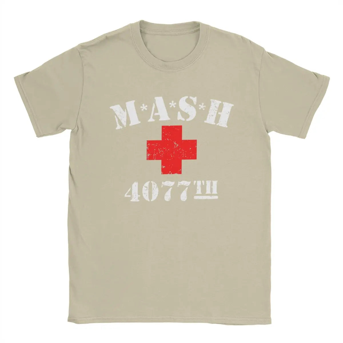 Men T-Shirts Mash 4077 TV Show Vintage Pure Cotton Tees Short Sleeve T Shirts Round Neck Clothes Classic