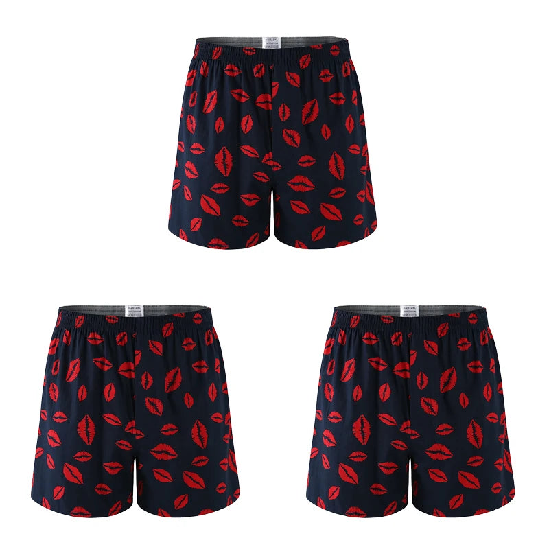 3PCS Men Shorts Boxers Mens Underwear Cotton Loose Shorts Male Plain Underwear Homewear Comfortable Boxer for Man Mens Panties