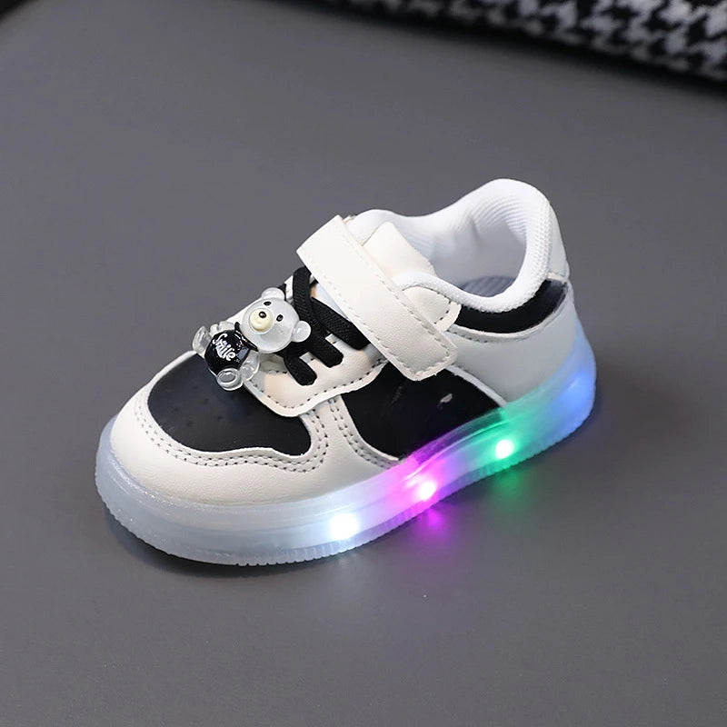 Shoes Children1-6Years Old2Girls Light Board Shoes2025Spring Kids' Leather Casual Shoes Soft Bottom Toddler Shoes