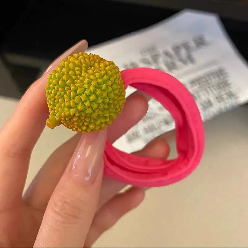 Hair Tie Fruit Hair Rope Ponytail Holder Cute Hair Ring Rubber Band Korean Style Hair Accessories Colorful Hair Scrunchies Kids