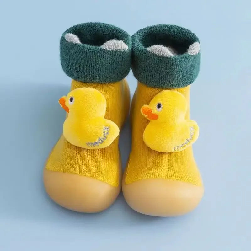 Baby Soft-soled Boys and Girls Walking Shoes Padded Non-slip High-top Fall and Winter Socks Shoes Floor Shoes 1-3 Years Old