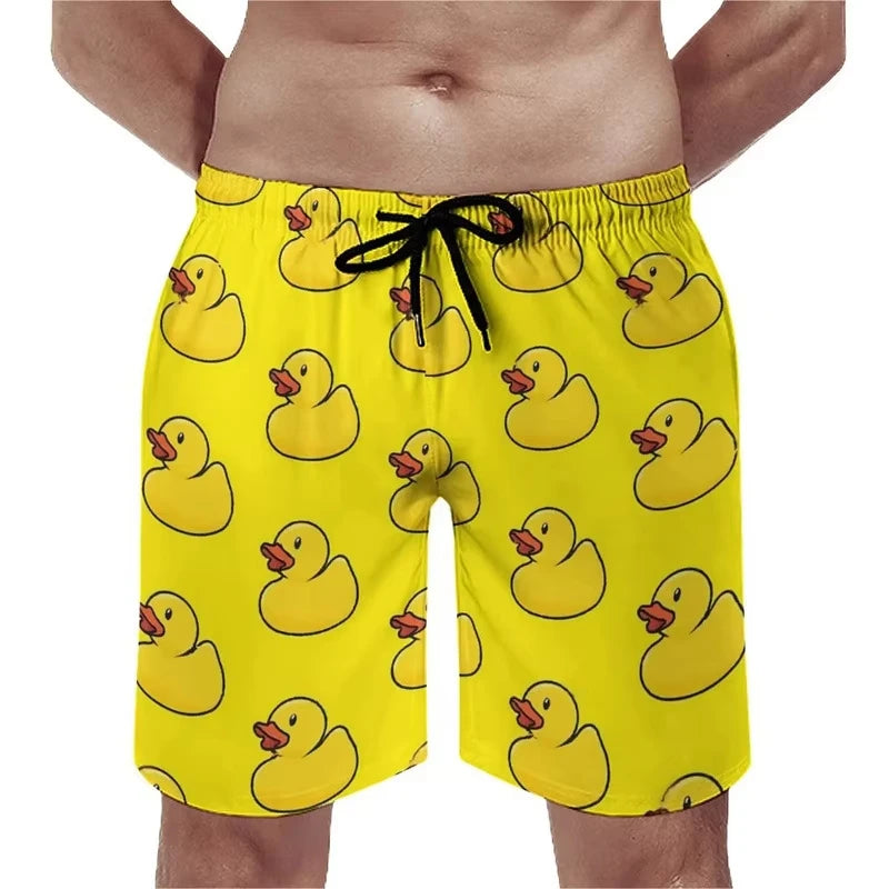 Summer Men Shorts Clothing Duck Graphic Beach Shorts 3D Print Animal Board Women Shorts Swim Trunks Swimsuit Kid Tshirt Y2k