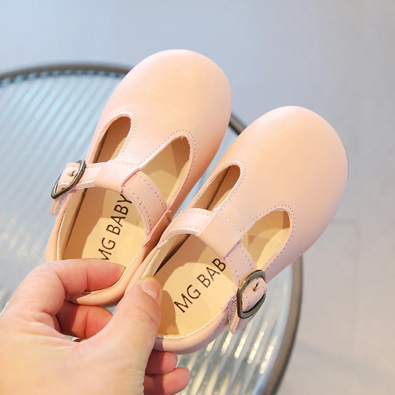 0-6 Years Toddler Girl Shoes Spring Autumn Kids Flats For Girl Soft PU Leather Shoes School Children T-strap Casual Oxfords