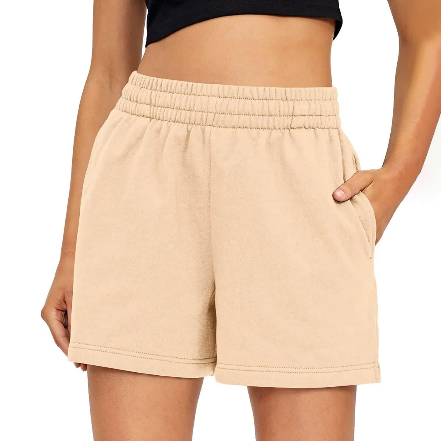 Women's Shorts Casual Summer Comfy Elastic High Waist Running Shorts With Pockets pantalones de mujer 바지 2024 한국인 후기 많은 옷
