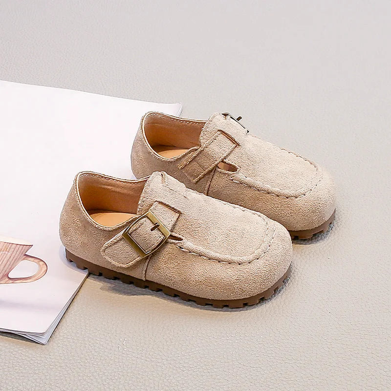 Children's Flat Shoes 2-18 Years Old Khaki Simple Boys Girls Casual Shoes Four Seasons Models Yellow Non-slip Kids Loafers 23-33