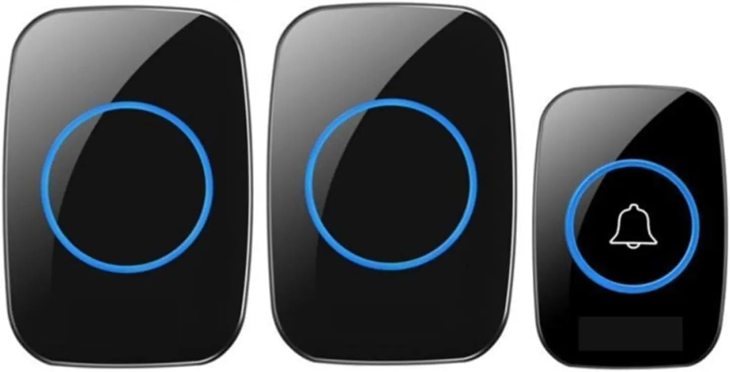 Waterproof Door Bell Kit, Distinguish Front and Rear Doors, Over 1000 feet Range and 60 Chime Wireless Doorbell for Smarthome