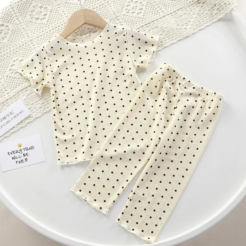 0-4 years old baby clothes summer floral girls short-sleeved T-shirt trousers suit casual outing children's suit