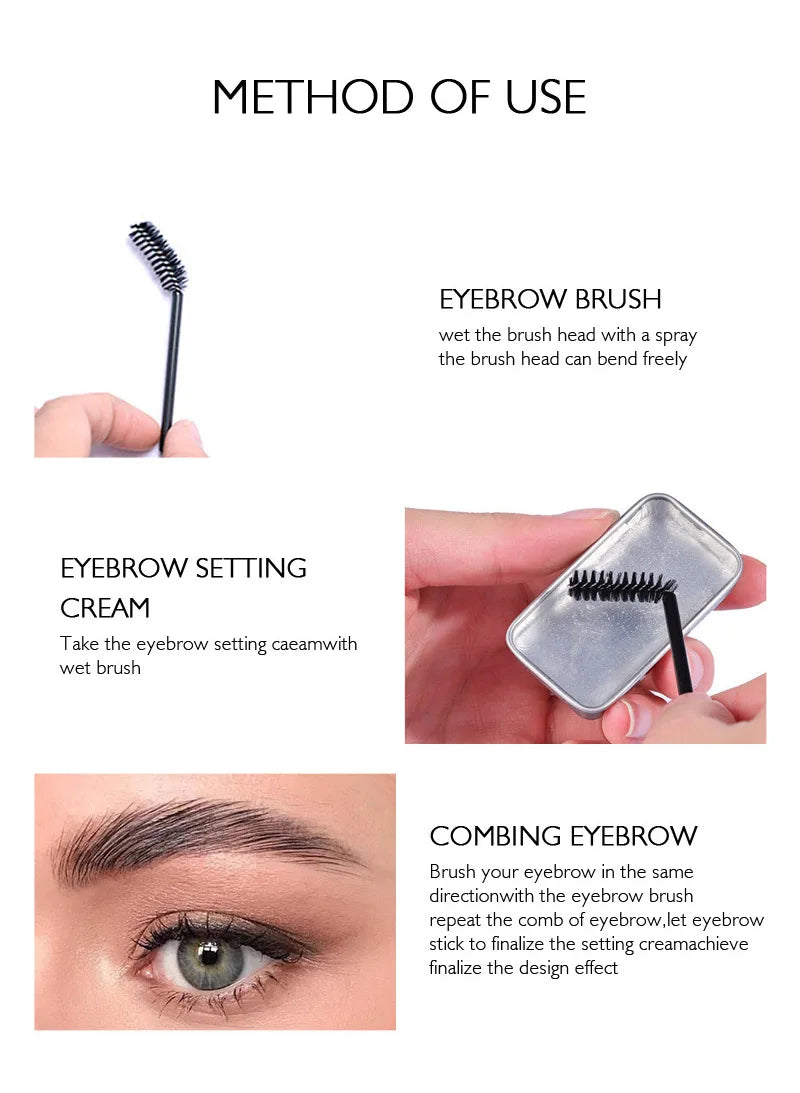 Colorless transparent eyebrow cream styling soap for refreshing and long-lasting natural eyebrow styling with eyebrow brush