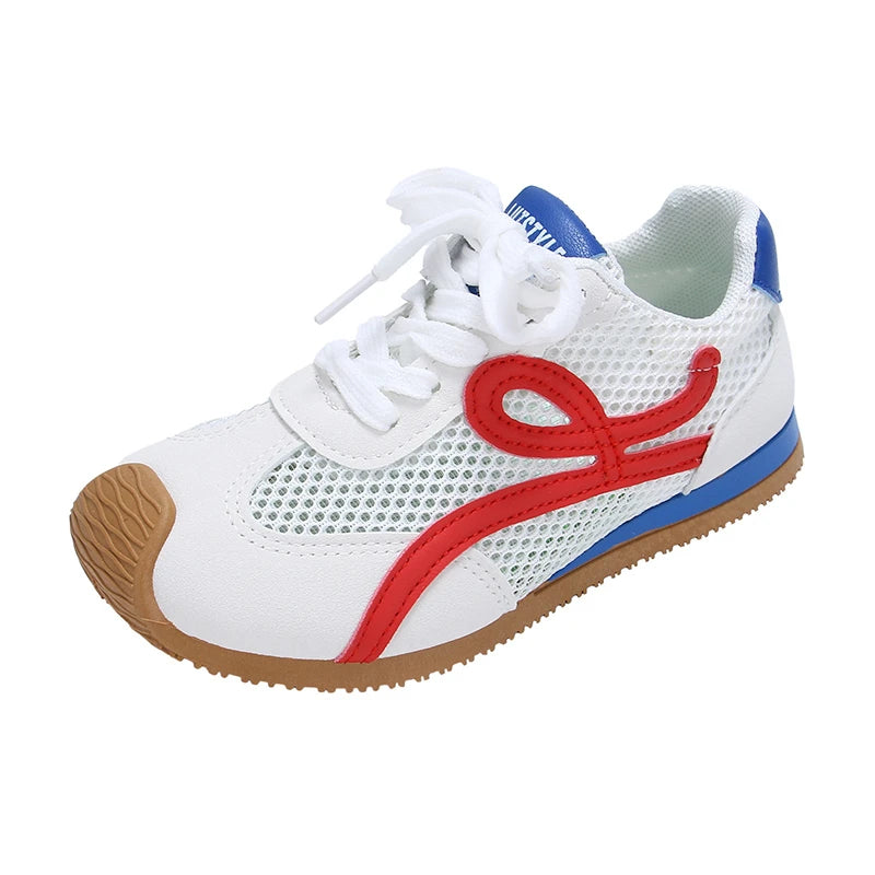 Children's Sneakers Four Seasons 3-18 Years Old Mesh Breathable Boys Girls Tennis Shoes Blue Hundred Non-slip Kids Single Shoes