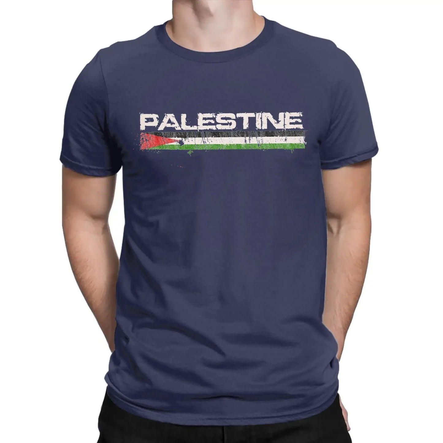 Novelty Palestine with Flag Red White Green T-Shirts for Men Crew Neck Pure Cotton T Shirt Short Sleeve Tee Shirt 4XL 5XL Tops