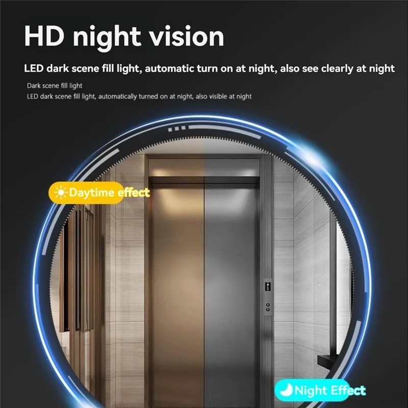 Smart Video Doorbell Camera Wireless, Indoor Surveillance Camera, Cat's Eye Camera, Anti-Theft Door Monitoring,3Inchm12k