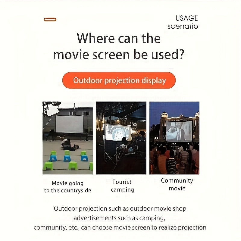 4K 100-inch 3D Projector Screen Suitable For Home Theater Outdoor Indoor Projector Screen, Portable Foldable Projection 4K Screen