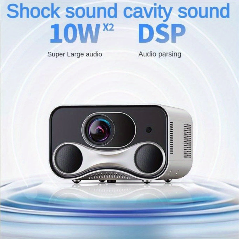 Projector And For Android TV, 4K Support For Projector And Wifi Native 1080P 400ANSI 2.4G/5G Intelligent Autofocus And Entry Remote Contro, Portable Home Projector With Dual 10W Stereo Speakers Compatible With Laptops/Phones/