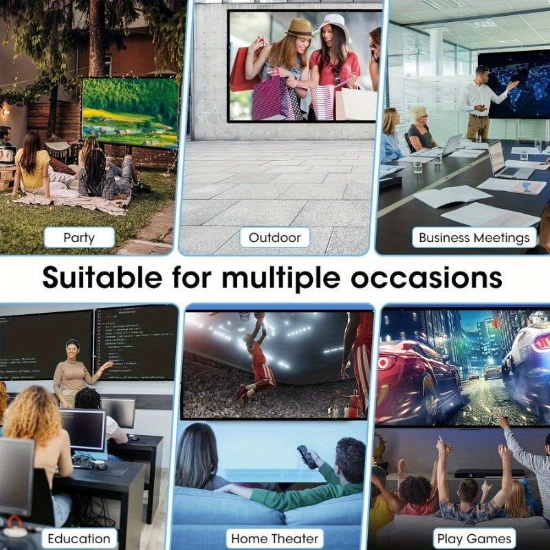 120-inch projection screen 4K HD 16:9 foldable portable wrinkle-proof projector screen for outdoor and indoor home theaters