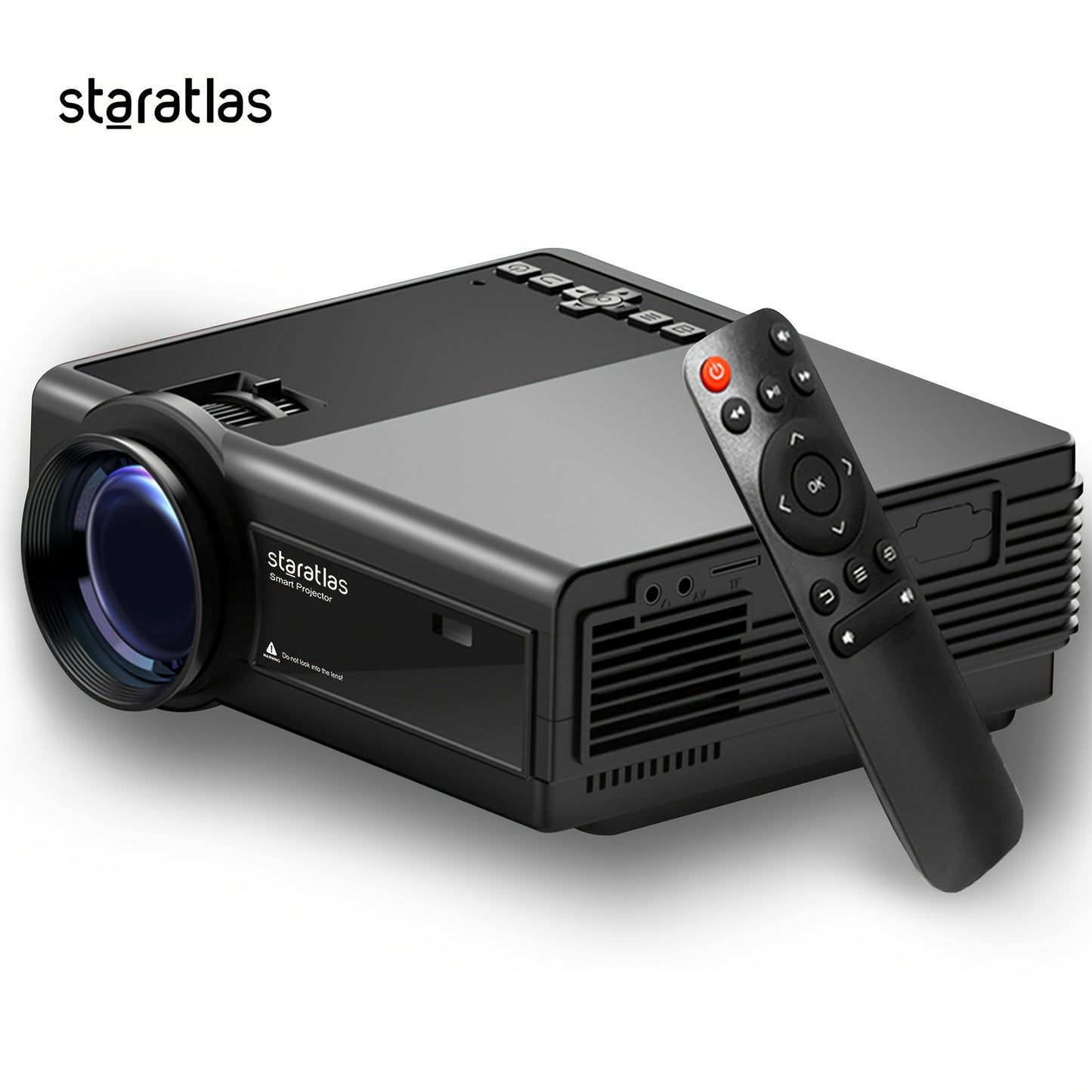 Staratlas 1080P HD Projector with WiFi, USB & AV In/Out, 4K/1080P Native Resolution, 4K/1080P Brightness