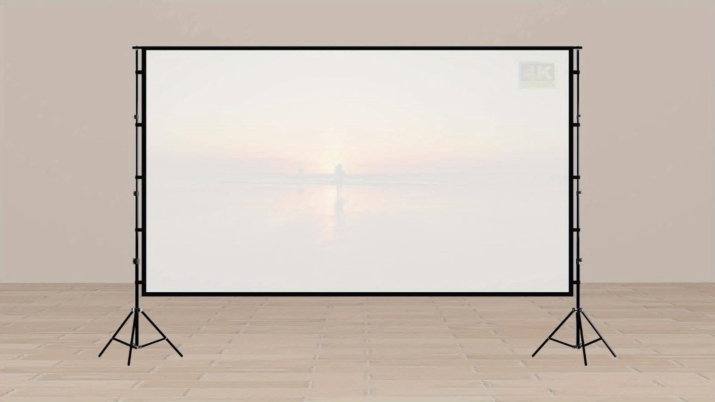 Projector Screen with Bracket 100 120 150 Inch Portable Projection Screen Indoor Outdoor Projection Screen 16:9 4K HD Wrinkle Resistant, Easy to Clean, 1.1 Gain, 160° Viewing Angle Movie Screen with Carrying Bag, Suitable fo