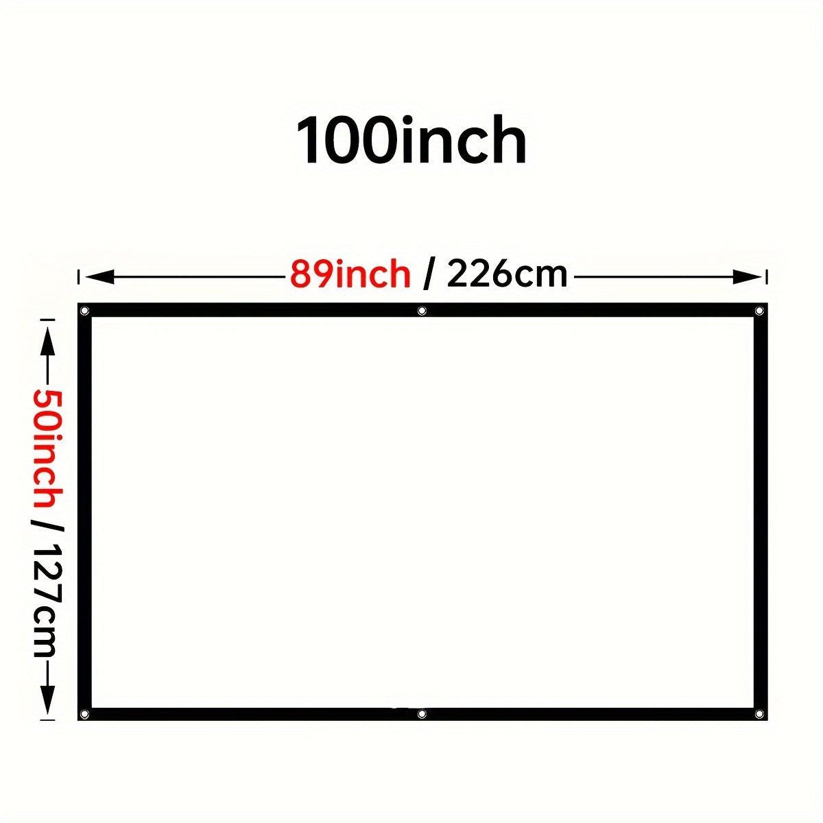 4K 100-inch 3D Projector Screen Suitable For Home Theater Outdoor Indoor Projector Screen, Portable Foldable Projection 4K Screen
