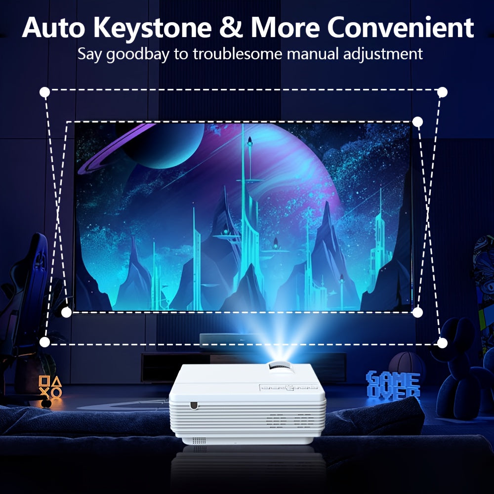 [2025 WiFi Projector] 2025 Upgrade Full HD 1080P Portable Video Projector With WiFi And Wireless | Home Theater, Wireless Screen Casting, Compatible With AV, TV Stick, Laptop, Smartphone | Suitable For Family Dinner, Birthday