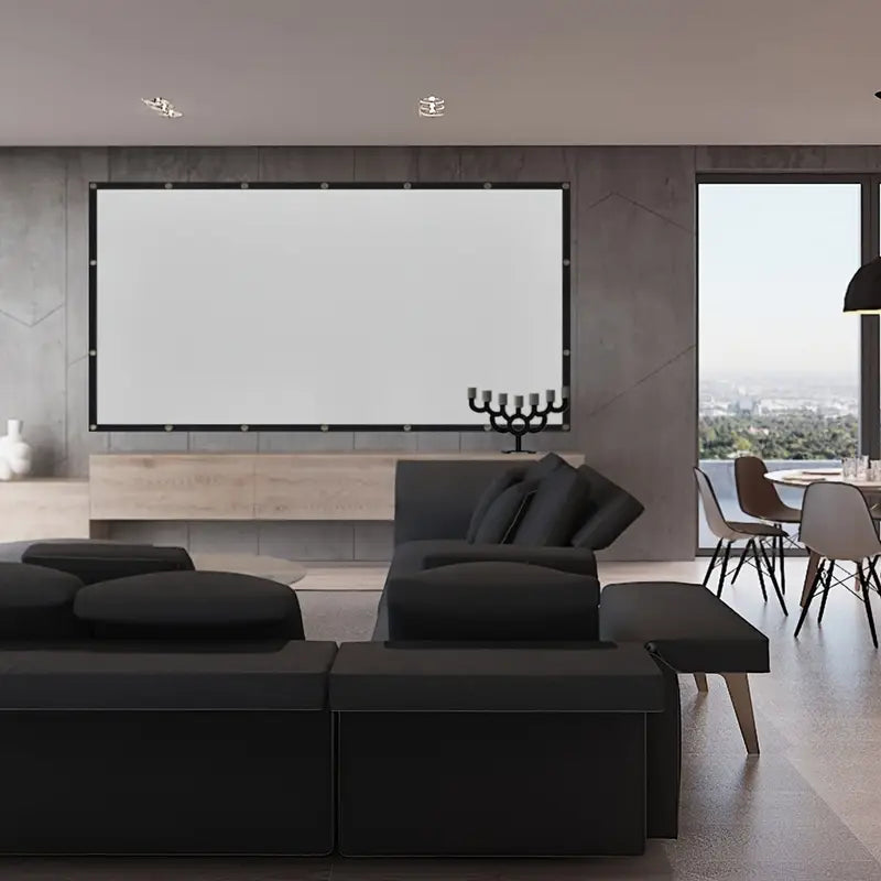 150 Inch Projector Screen, Movie Projector Screen 16:9 Folding Portable Anti-wrinkle Indoor And Outdoor Projection Double-sided Video Projector Screen, Suitable For Home, Party, Office