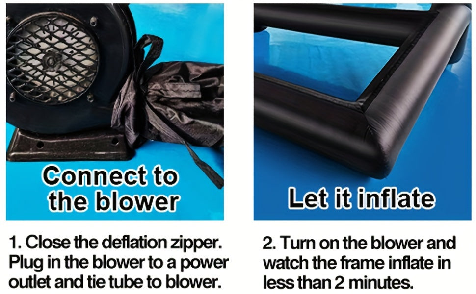 20 ft Outdoor Inflatable Projector Screen - Supports Front and Rear Projection - Includes Inflation Air Blower Storage Bag, Easy Set Up Blow Up Screen for Backyard Movie Night, Theme Parties, Celebrations