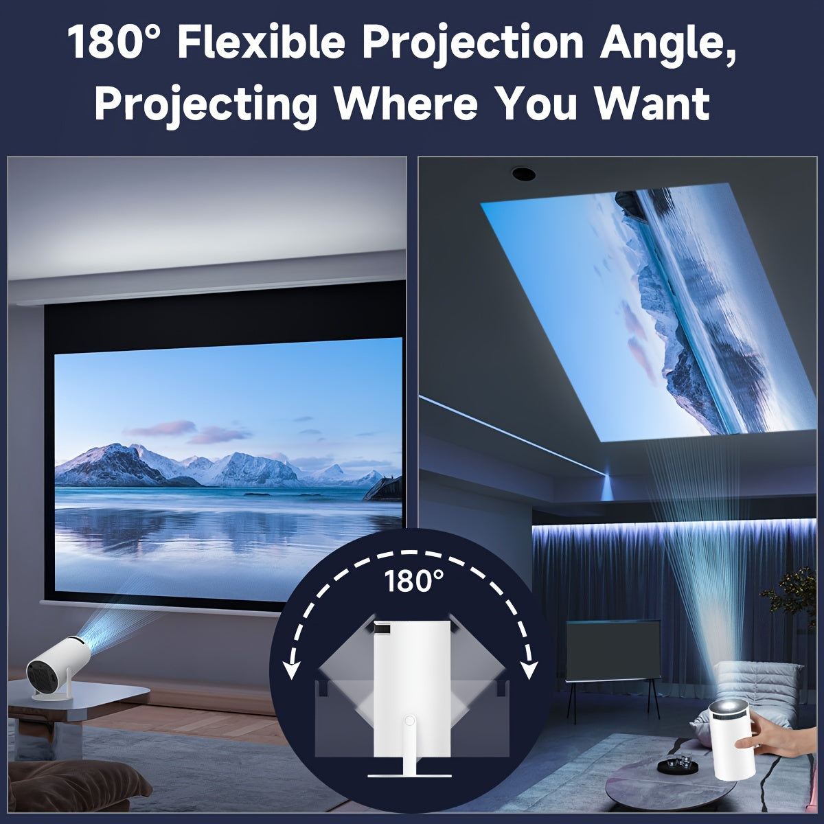 HY300 Mini Projector Smart Android 11.0 Dual WIFI Full Hd 720P 4k Portable Home Cinema Outdoor Theater