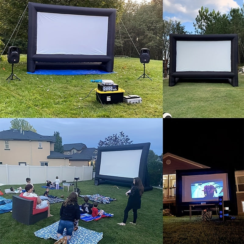 20 ft Outdoor Inflatable Projector Screen - Supports Front and Rear Projection - Includes Inflation Air Blower Storage Bag, Easy Set Up Blow Up Screen for Backyard Movie Night, Theme Parties, Celebrations