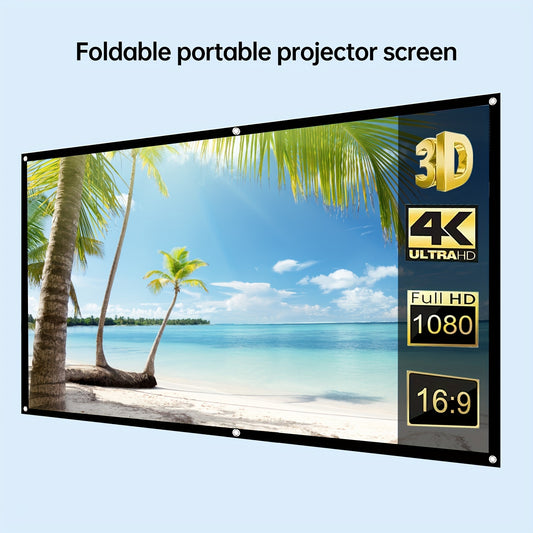 4K 100-inch 3D Projector Screen Suitable For Home Theater Outdoor Indoor Projector Screen, Portable Foldable Projection 4K Screen
