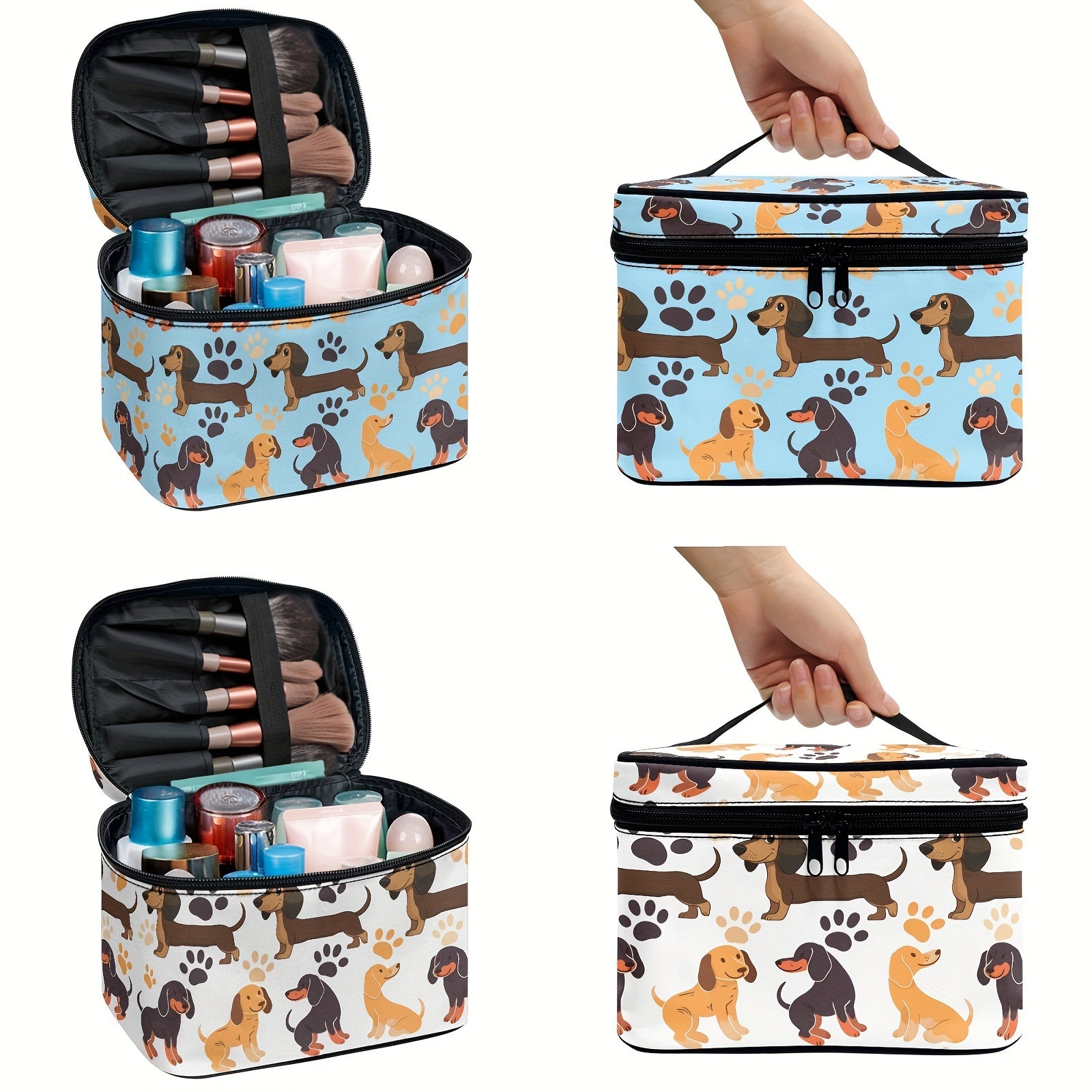 Dachshund Cartoon Cosmetic Bag