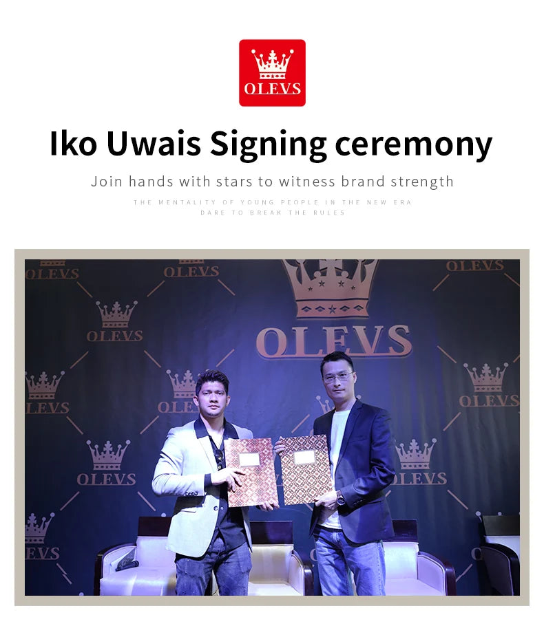 OLEVS 2936 Men's Luxury Watch Auto Date Chronograph Moon Phase Waterproof Stainless Steel  Strap Christmas Gift