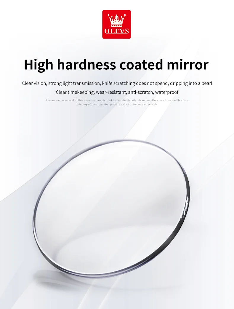 OLEVS 2936 Men's Luxury Watch Auto Date Chronograph Moon Phase Waterproof Stainless Steel  Strap Christmas Gift