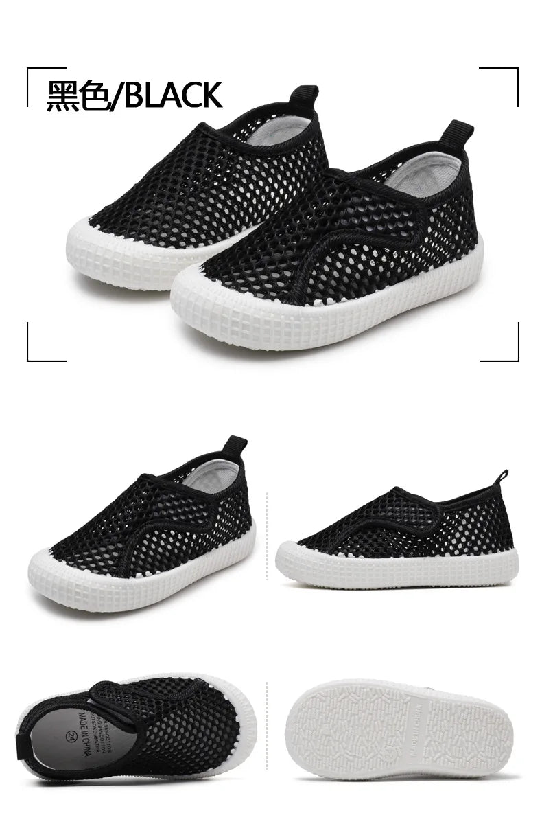 Kids Summer Shoes for Boys Girls Toddlers Children Casual Flats Air Mesh Net Breathable Hollow Cut-outs Sneakers Soft Fashion