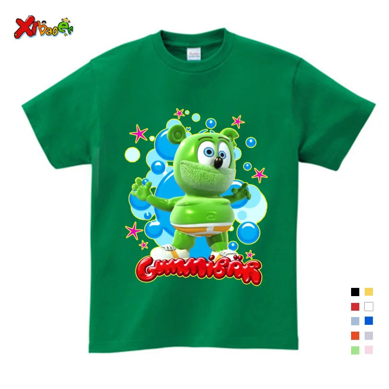 Boys Tshirts for kids Baby Boys Girl Gummy Bear T Shirt Cartoon Funny Casual Kids Clothes Summer Harajuku Children's Clothing