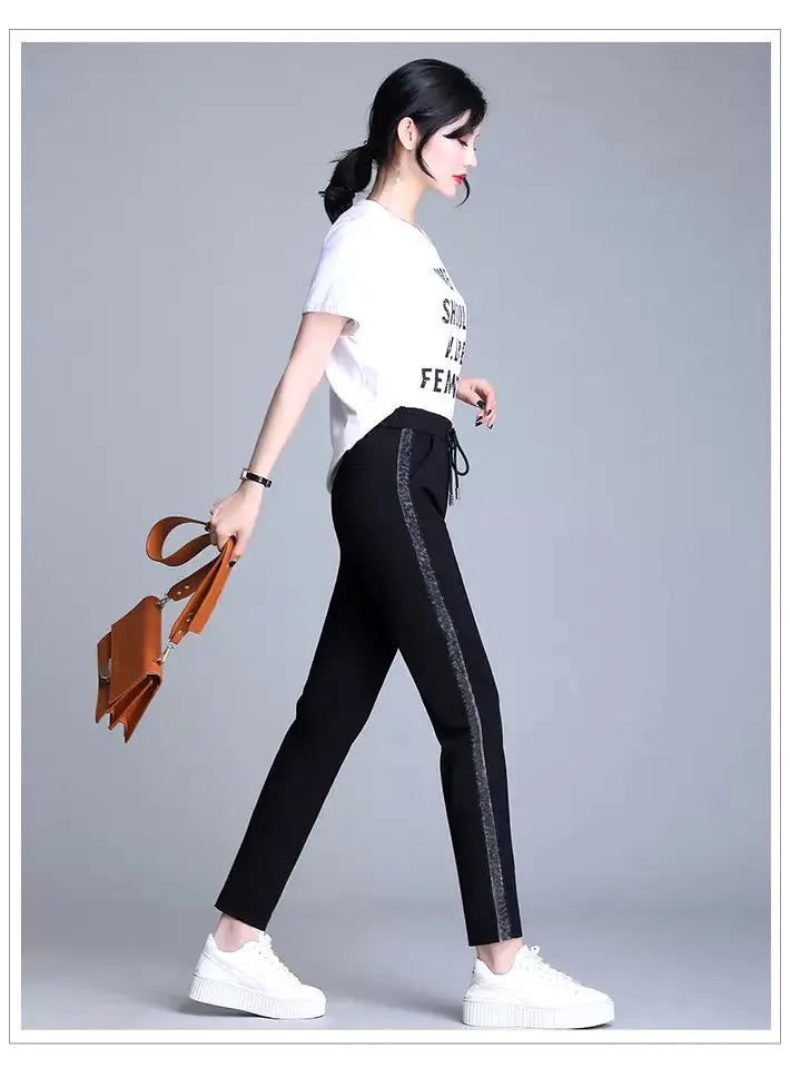 Women Pants 20-Foot Women's Fall Women's Clothing Casual Sports Pants Female Black Pants Loose Pantalones De Mujer