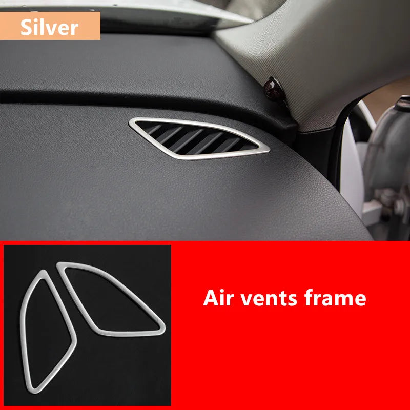 Car Accessories For Audi Q3 2012-16 Central CD Panel Cover Trim Air Conditioner Outlet Frame Door Armrest Decoration Strips