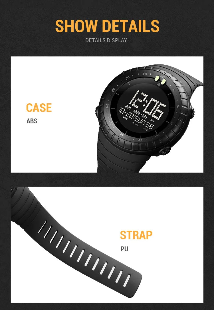 Fashion Sport Digital Watch Men Waterproof Chrono Alarm Outdoor Electronic Clock Man SKMEI Military Wristwatch Relogio Masculino