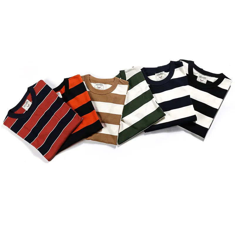 Summer Fashion Short Sleeve T-shirts For Men Classical Zebra Striped Heavy Thick Tees Male Casual Large Size Loose Pullover Tops