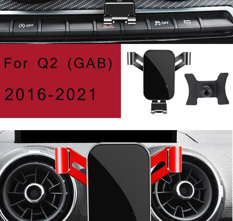 Car Phone Holder For Audi A3 S3 RS3 8V Q2 SQ2 Air Vent Mount Car Styling Bracket GPS Stand Rotatable Support Mobile Accessories